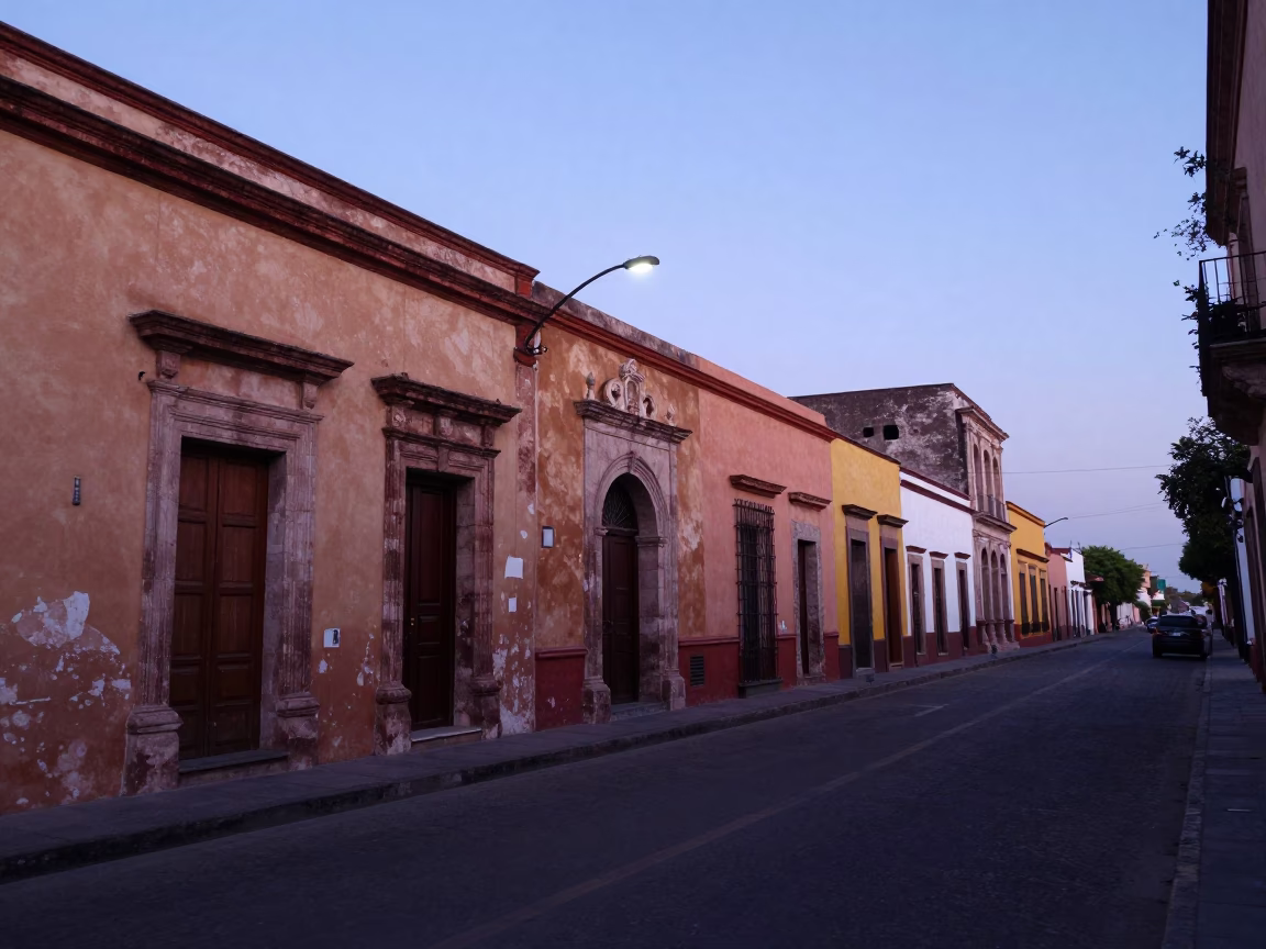 Dawn Street Scene in Guadalajara Mexico with Vintage Architecture and Local Life in in Guadalajara, Mexico
