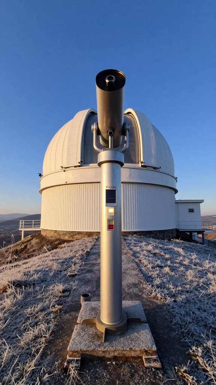 Dawn Telescope on Frost Ridge Near Tbilisi in beside an observatory dome near Tbilisi