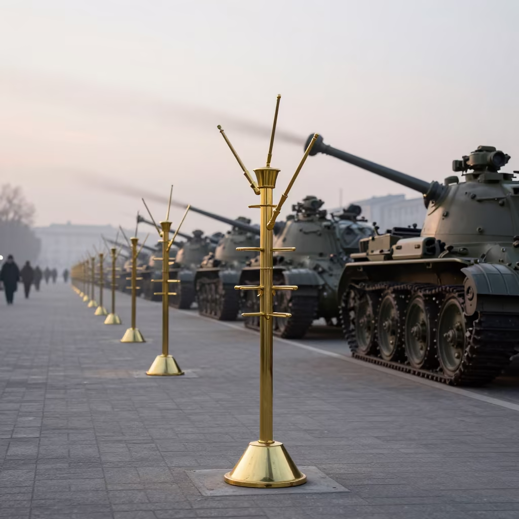 Dawn on Timisoara Parade Ground with Magnet Wand Rack in on a parade ground in Timisoara