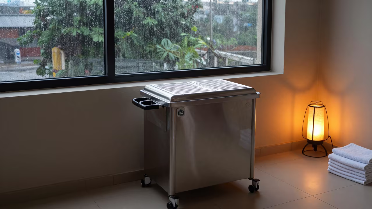 Dawn Wax Room Station Monsoon Mwanza in inside a skincare treatment room near Mwanza