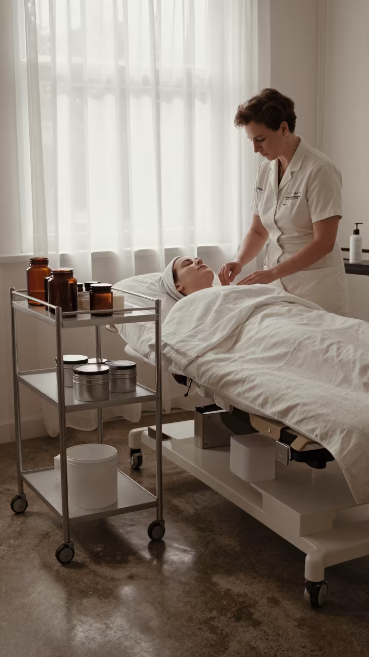 Dawn Wax Station in Soweto Skincare Room in inside a skincare treatment room near Soweto