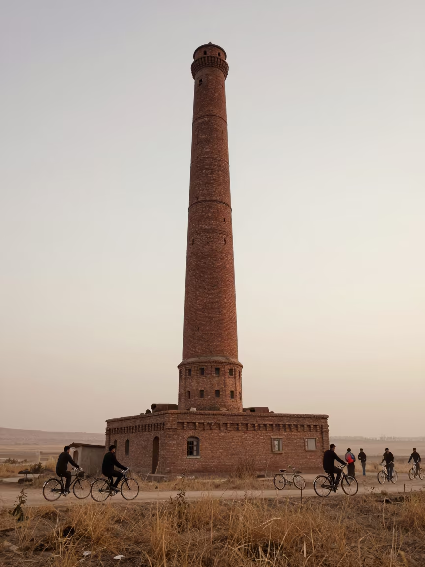 Dawn Whistle Tower Over Bicycles Near Sivas in near Sivas