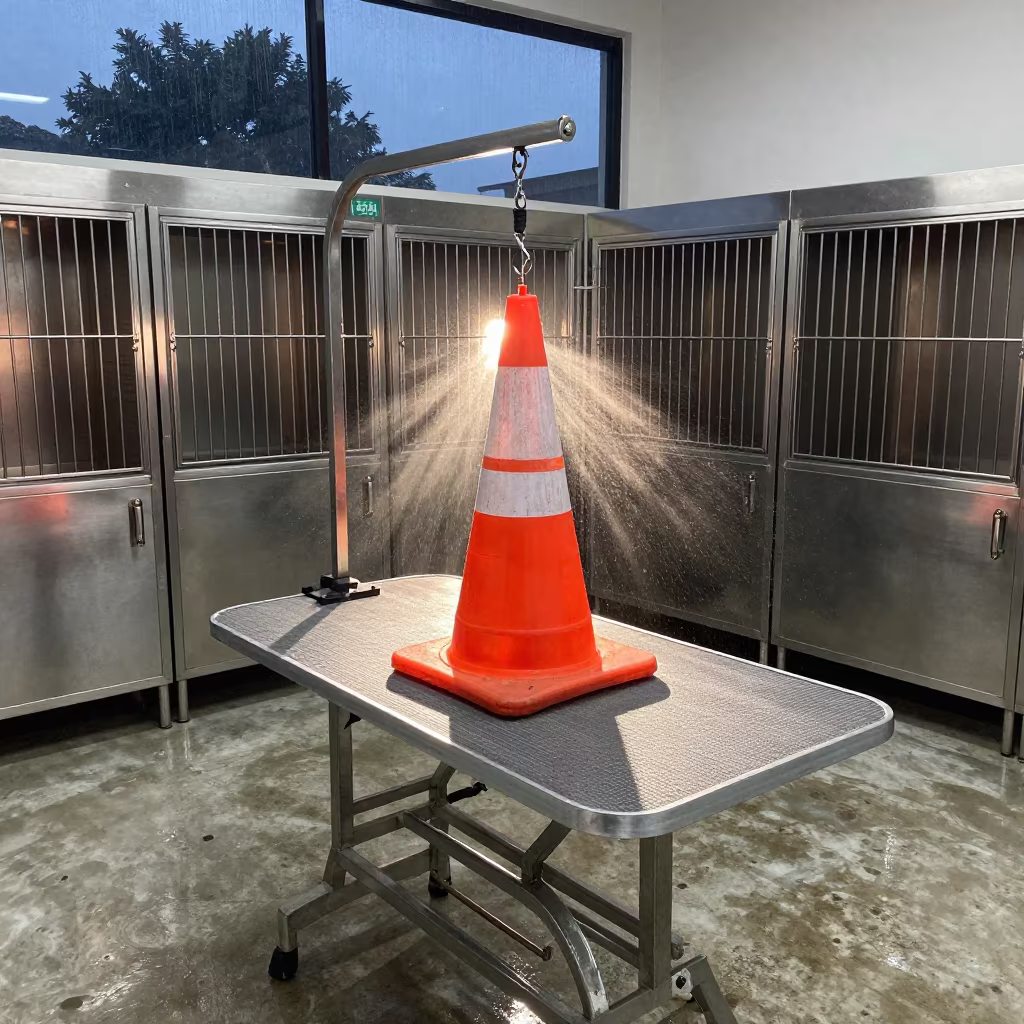 Daycare Cone Basket in Grooming Bay Twilight in inside a grooming bay near Ilorin