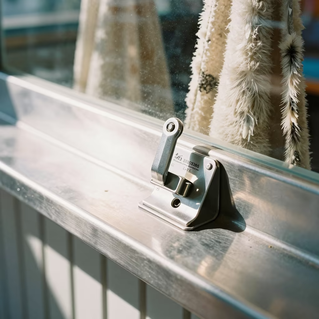 Daycare Gate Latch Checklist Under Window Light in inside a fish bagging counter zone in Swansea
