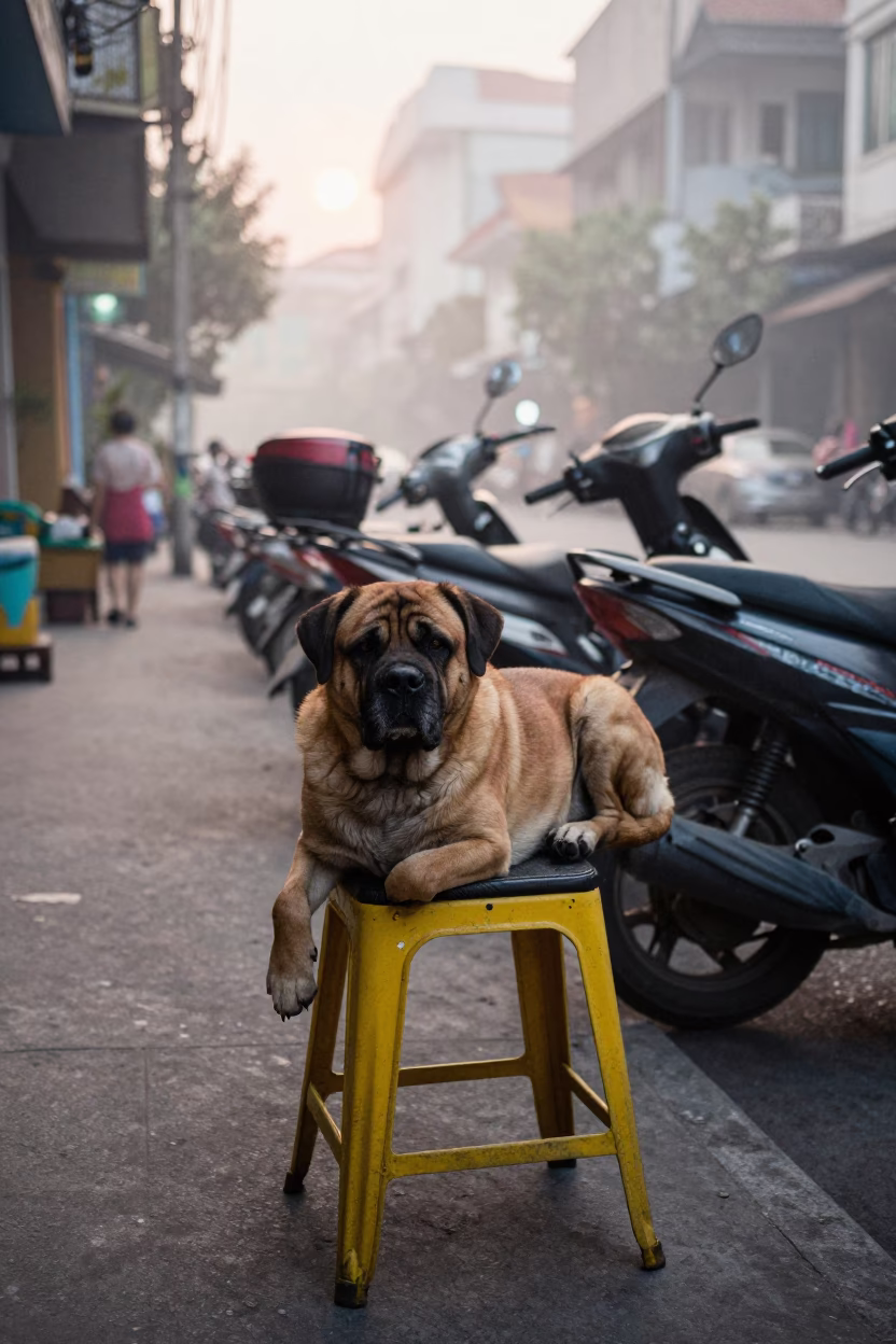 De Bordeaux in Hanoi at First Light Of Dawn in in Hanoi, Vietnam
