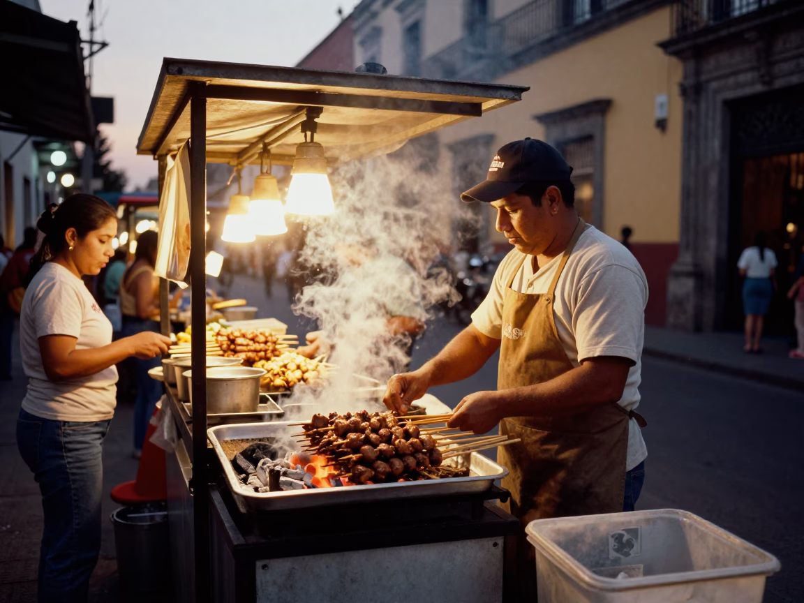 De Gallina in Mexico City at Honeyed Evening Light in in Mexico City, Mexico