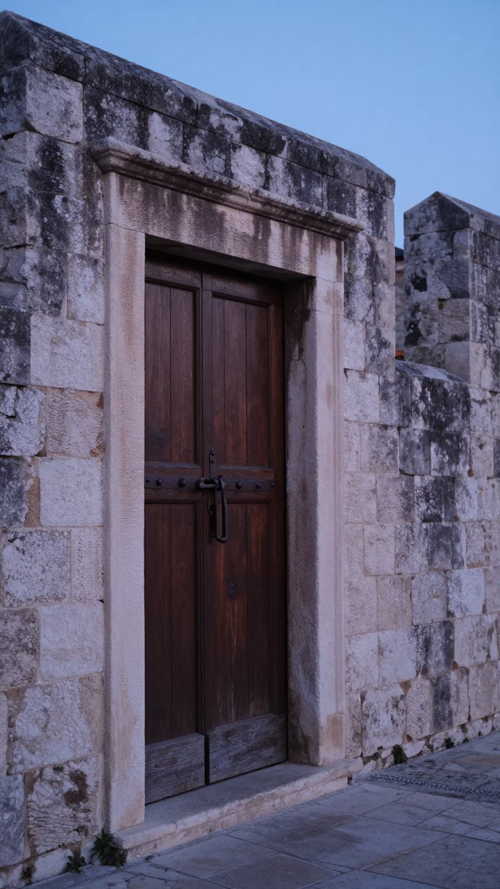 Deadbolt Detail in Dubrovnik at First Light Of Dawn in in Dubrovnik, Croatia