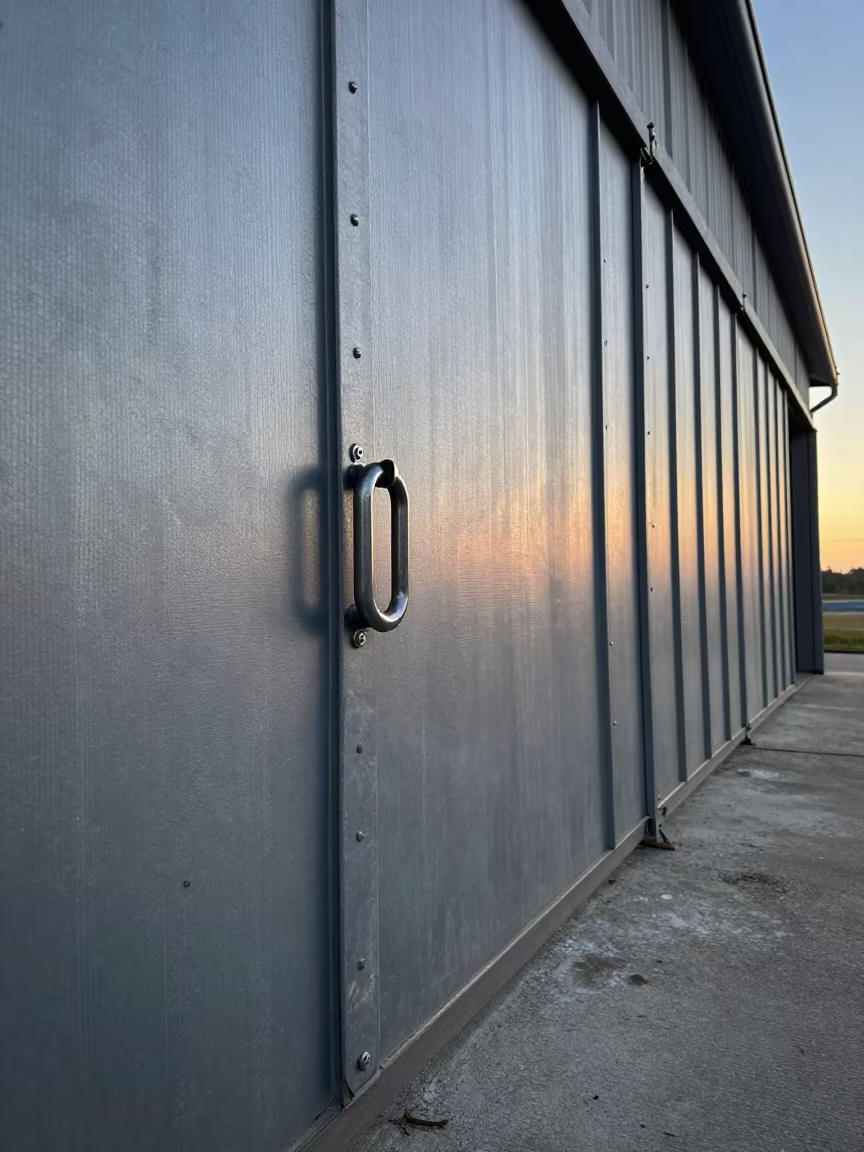 Deadbolt on Workshop Wall Panel in on a pier railing in Plzeň