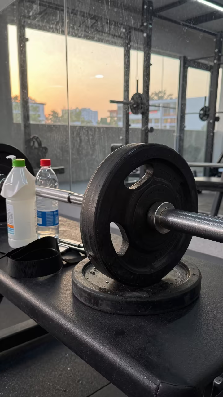 Deadlift Jack Wheel Sleeve Tin Gym Check-in in at a gym check-in desk in Connaught Place, Delhi