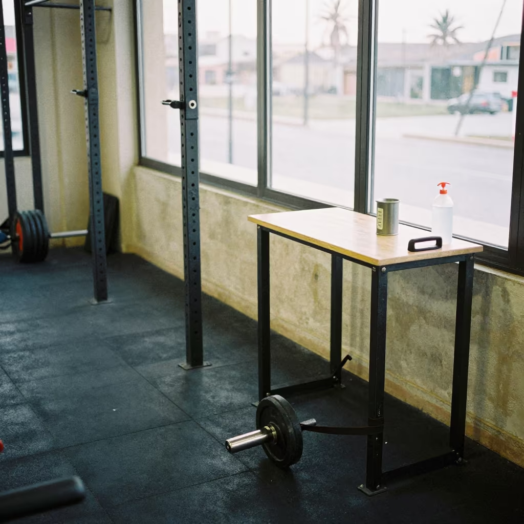 Deadlift Jack Wheel Sleeve Tin at Gym Desk in at a gym check-in desk near Tébessa