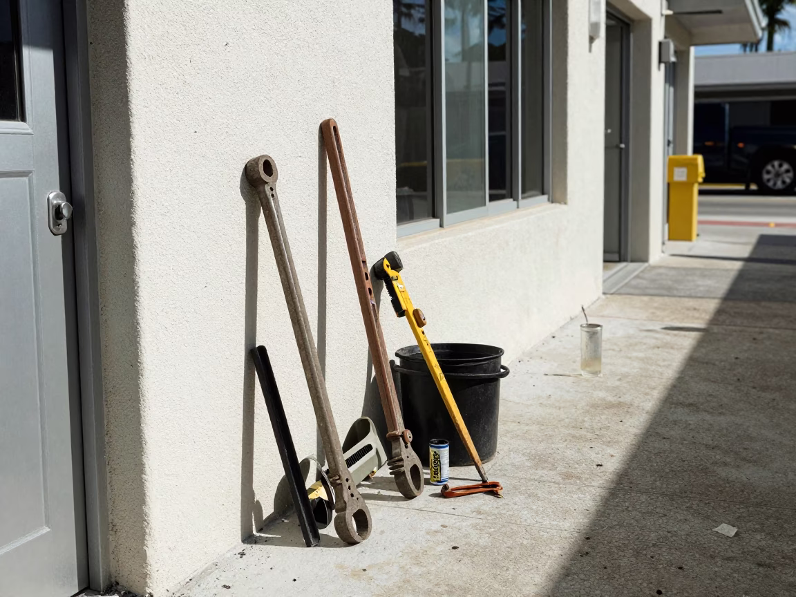 Debris at Flat Noon Light in Miami in in Miami, Florida, United States