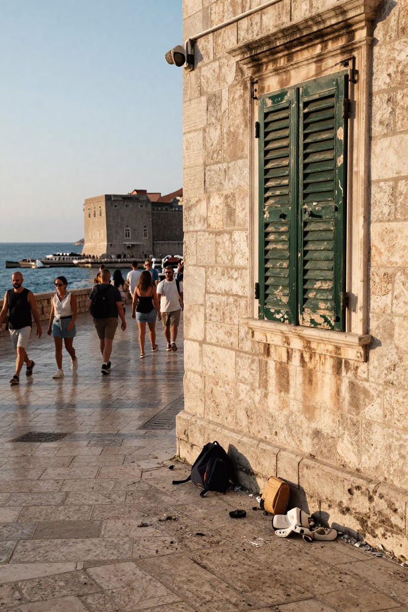 Debris in Dubrovnik at Late Afternoon Light in in Dubrovnik, Croatia