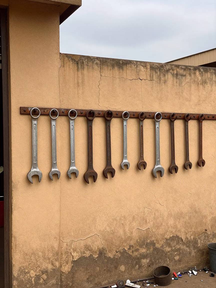 Debris in Johannesburg at Midday Light in in Johannesburg, South Africa