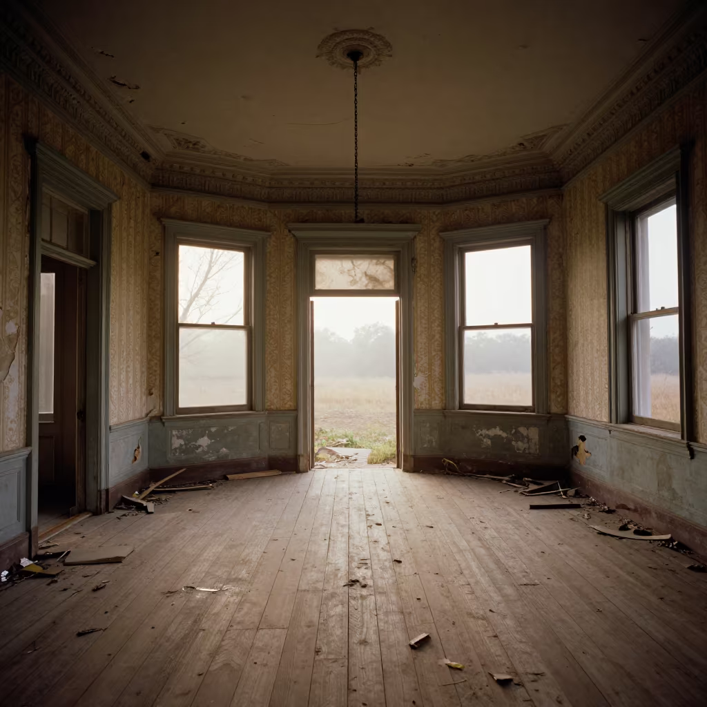Decaying Victorian Mansion in Osogbo Morning Haze in near Osogbo