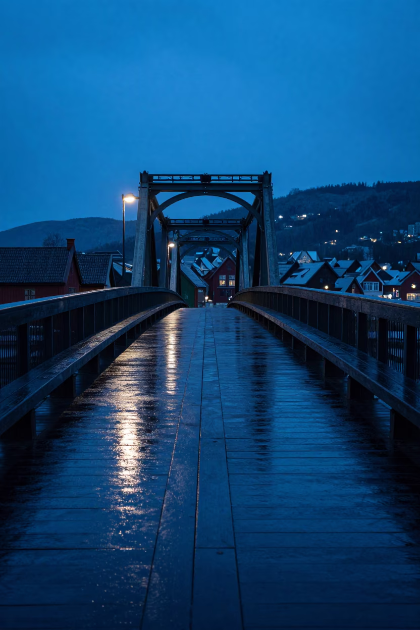 Deck Lacquered in Bergen at The Last Blue Light Of Evening in in Bergen, Norway