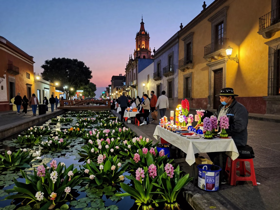 Decorative Items in Mexico City at Twilight in in Mexico City, Mexico