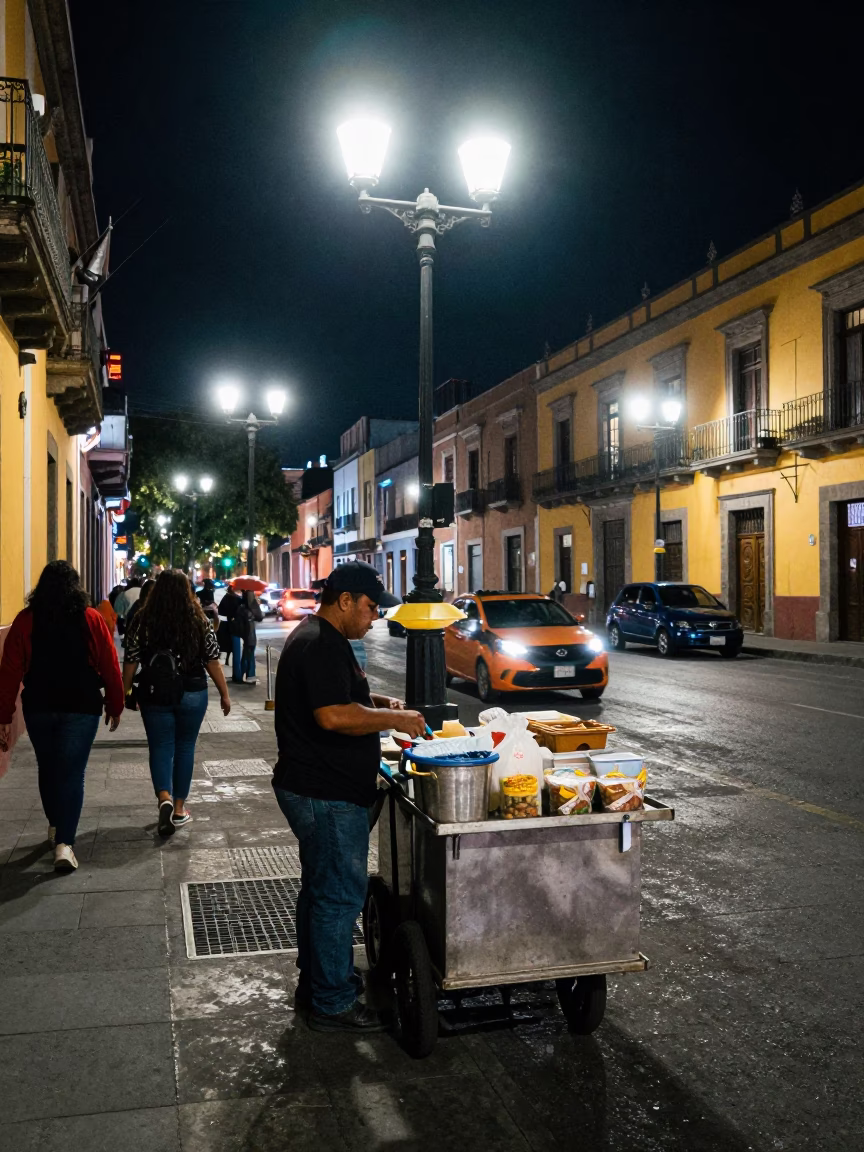 Deep In The Night Light on Bean Stew in Mexico City in in Mexico City, Mexico