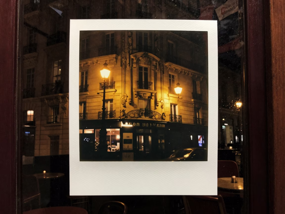 Deep In The Night Light on Cafe Interior in Paris in in Paris, France