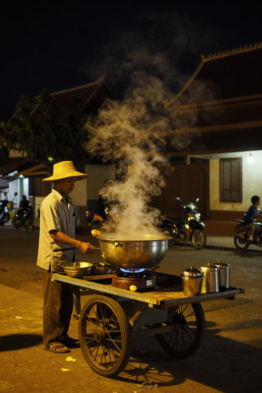 Deep In The Night Light on Deep Night in Luang Prabang in in Luang Prabang, Laos