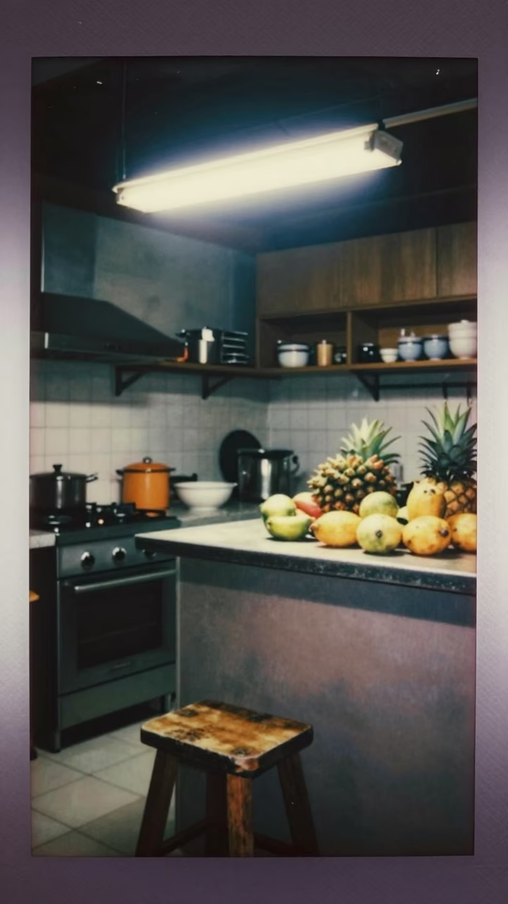 Deep In The Night Light on Kitchen Scene in Phuket in in Phuket, Thailand