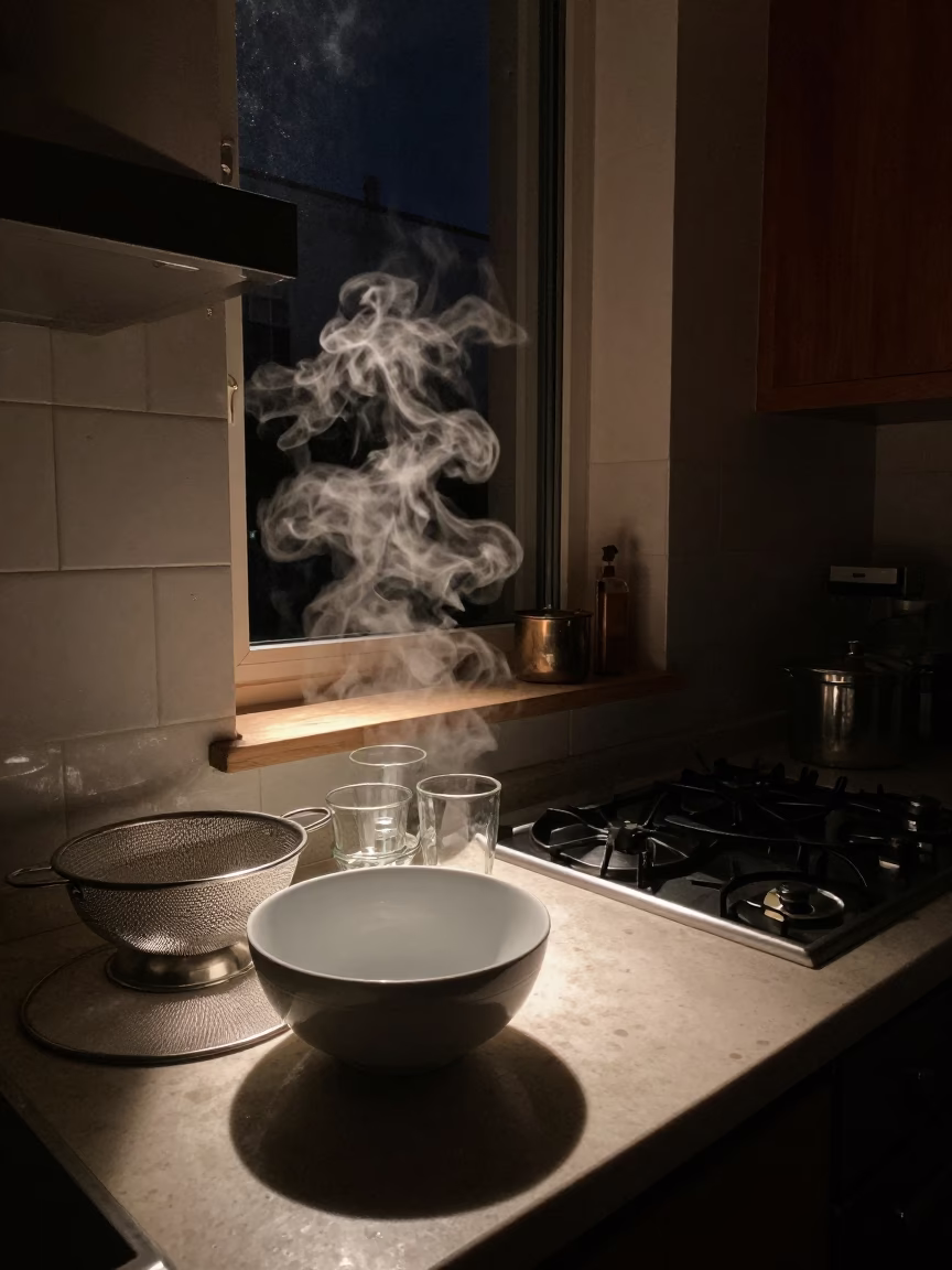 Deep In The Night Light on Night Kitchen in Naples in in Naples, Italy