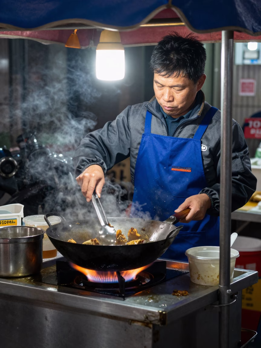 Deep In The Night Light on Night Meal in Tainan in in Tainan, Taiwan