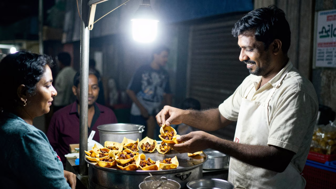 Deep In The Night Light on Smiling Customers in Hyderabad in in Hyderabad, India
