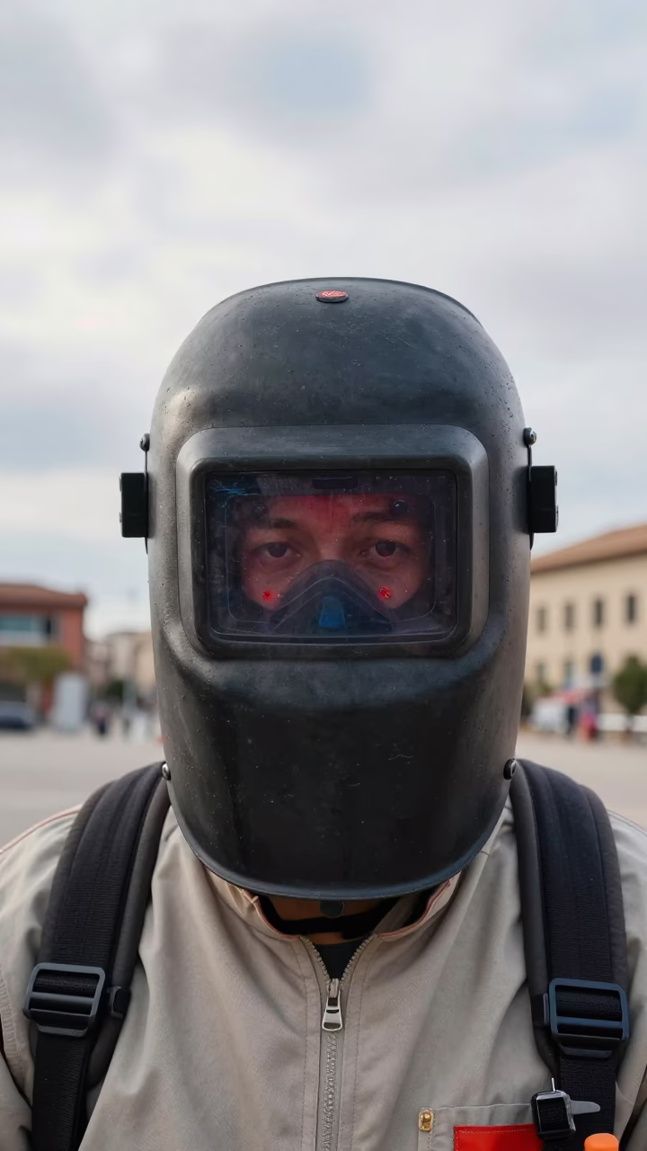 Deep Sea Welder Portrait in Barcelona in in Barcelona