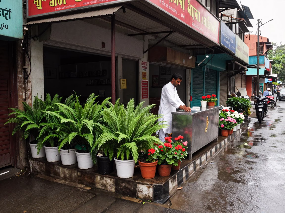 Delhi Geraniums at First Light in in Delhi, India