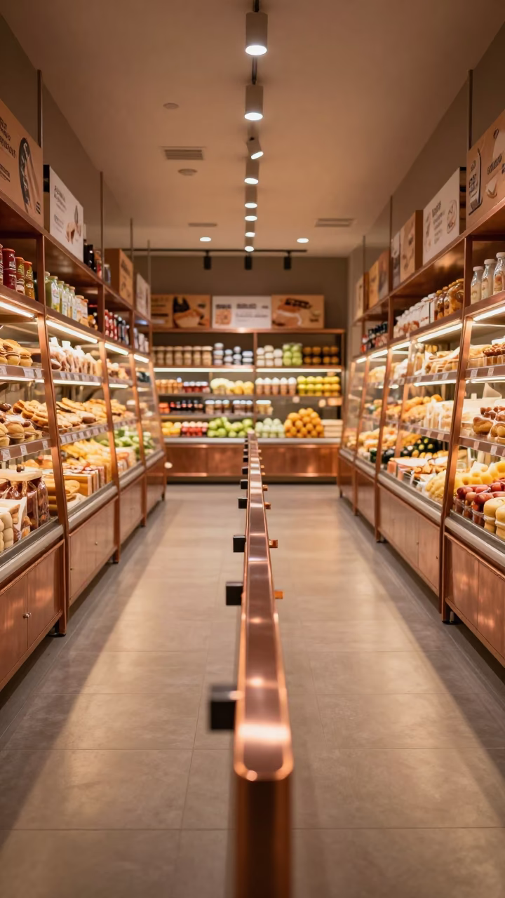 Deli Ticket Rail Before Opening in Guiyang in inside a fitting room corridor in Guiyang
