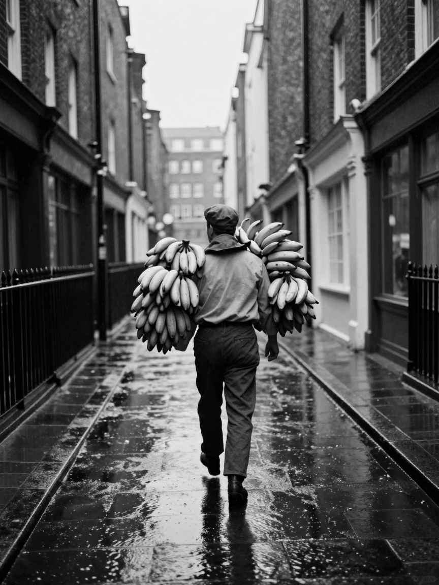 Delivering Bananas in London in in London, United Kingdom
