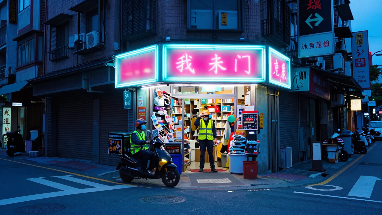 Delivery Rider in Taipei in in Taipei, Taiwan