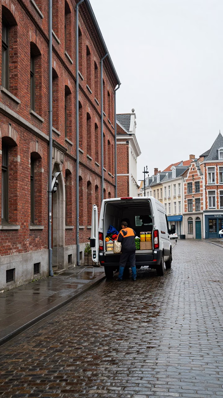 Delivery Van in Brussels in in Brussels, Belgium