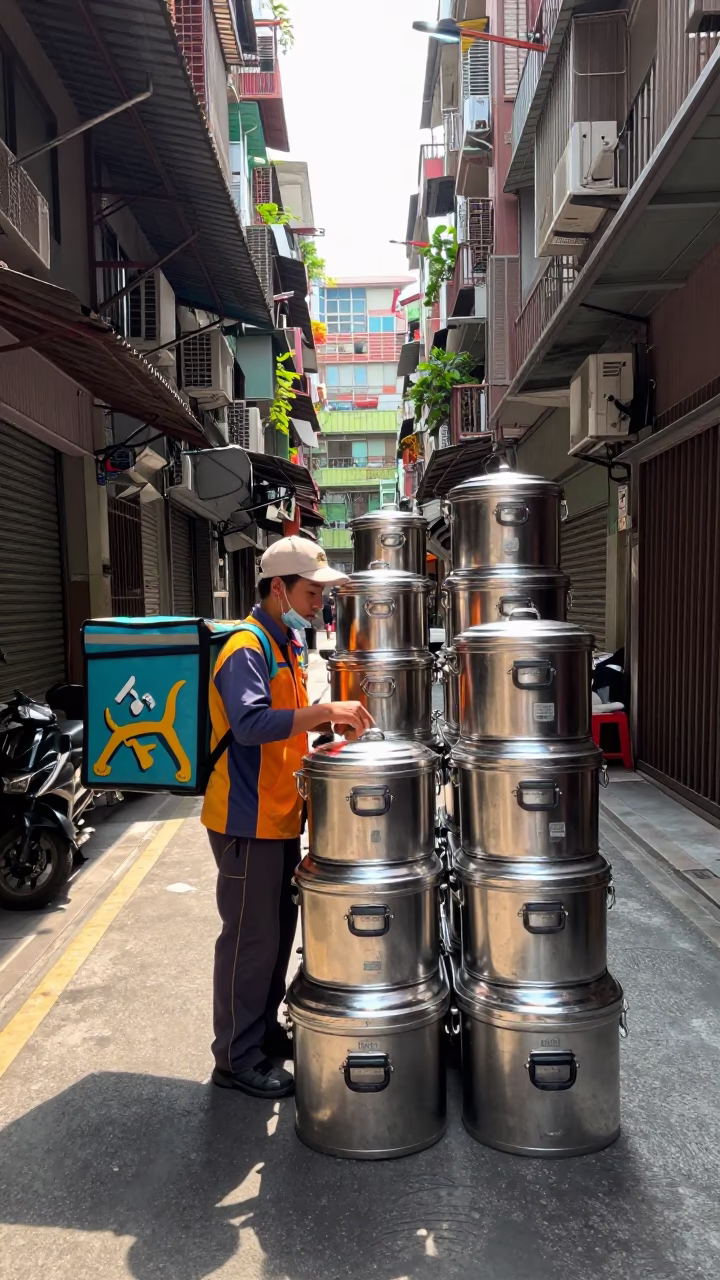 Delivery Worker in Taipei in in Taipei, Taiwan