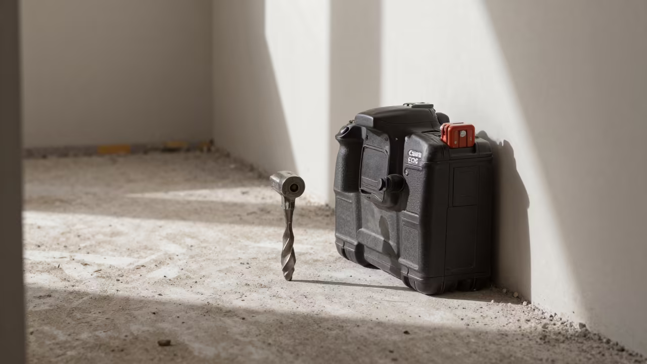 Demolition Hammer Bit Case in Isparta Corridor in inside an unfinished corridor near Isparta