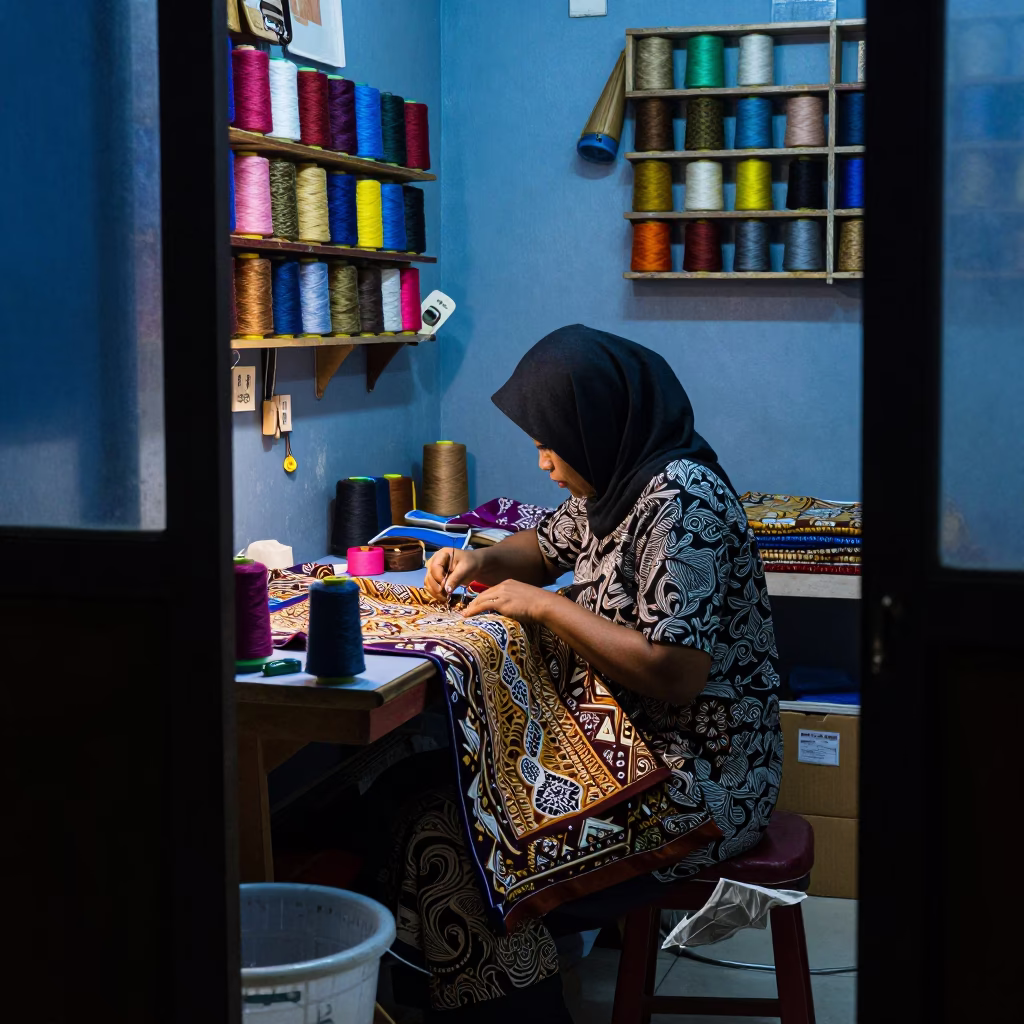 Denpasar Fabric at Blue Hour in in Denpasar, Indonesia