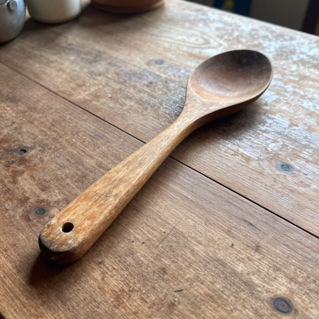 Denpasar Worn Wooden Spoon in in Denpasar, Indonesia
