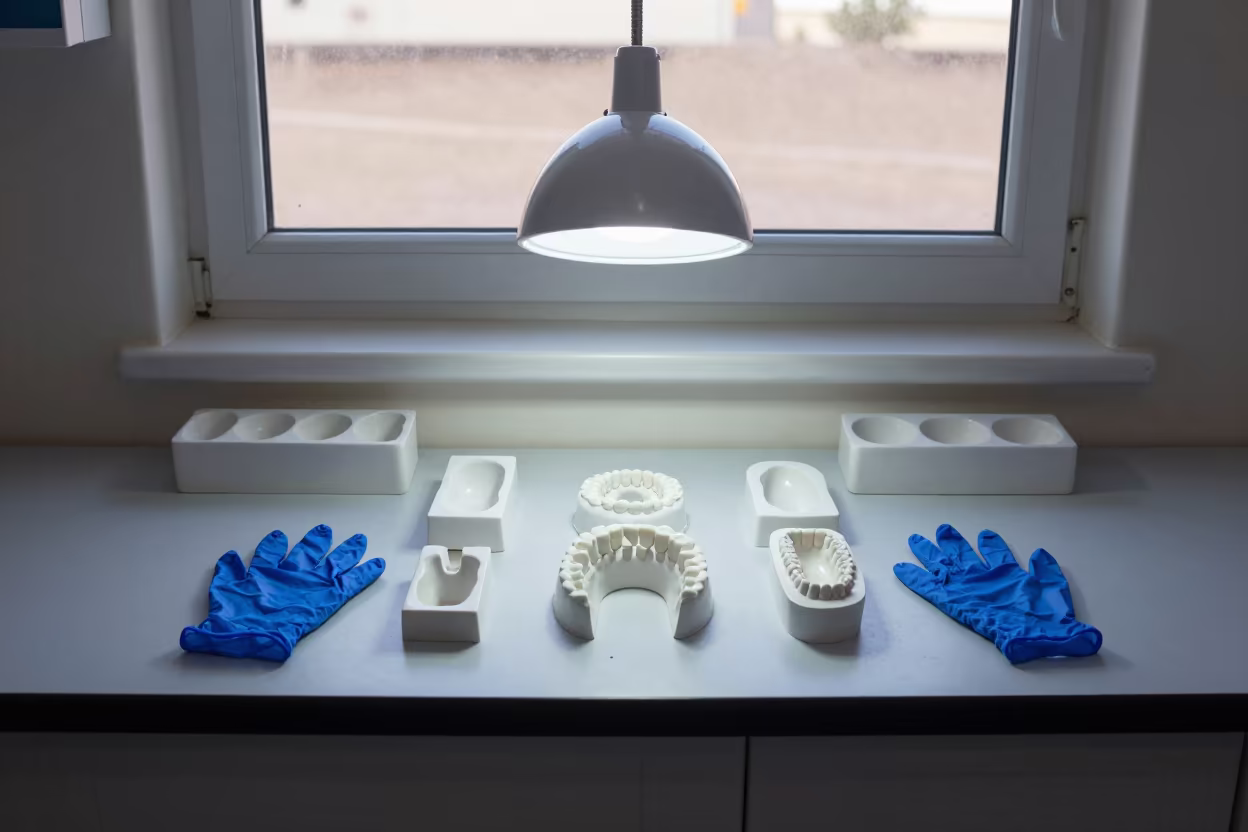 Dental Lab Bench with Molds in Khartoum Gym in inside a rehabilitation gym near Khartoum