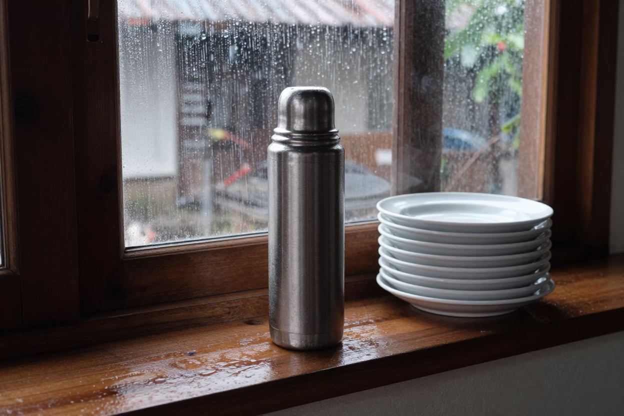 Dented Aluminum Thermos in Surabaya in in Surabaya, Indonesia