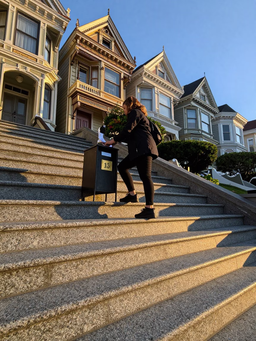 Depositing Mail in San Francisco in in San Francisco, California, United States