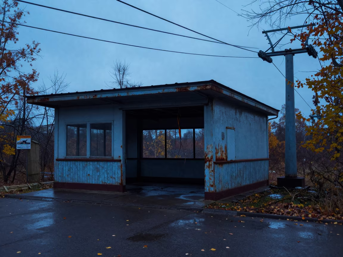 Derelict Cable Car Station Evening Near Kazan in near Kazan