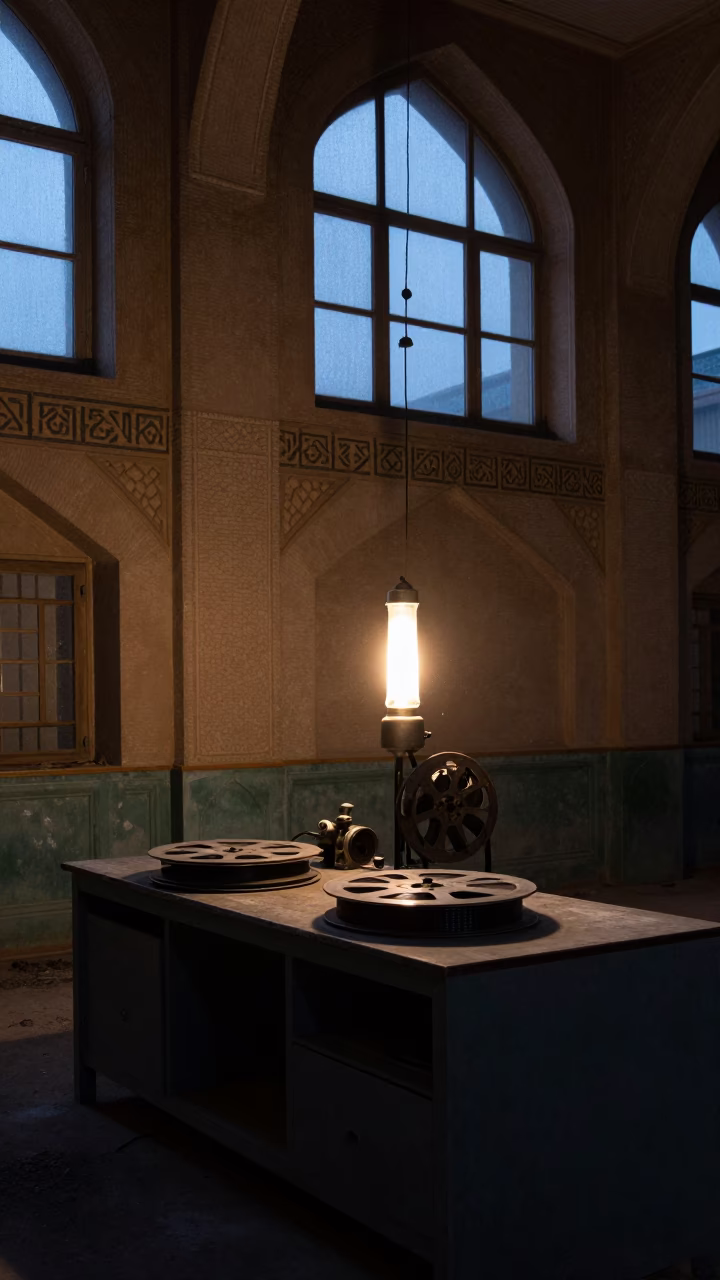 Derelict Cinema Room in Ahvaz Prayer Hall Twilight in in a prayer hall in Ahvaz