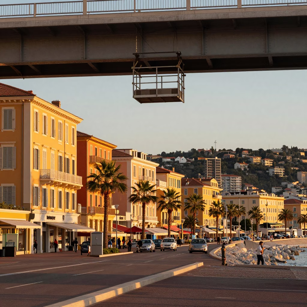 Des Anglais in Nice at Honeyed Evening Light in in Nice, France