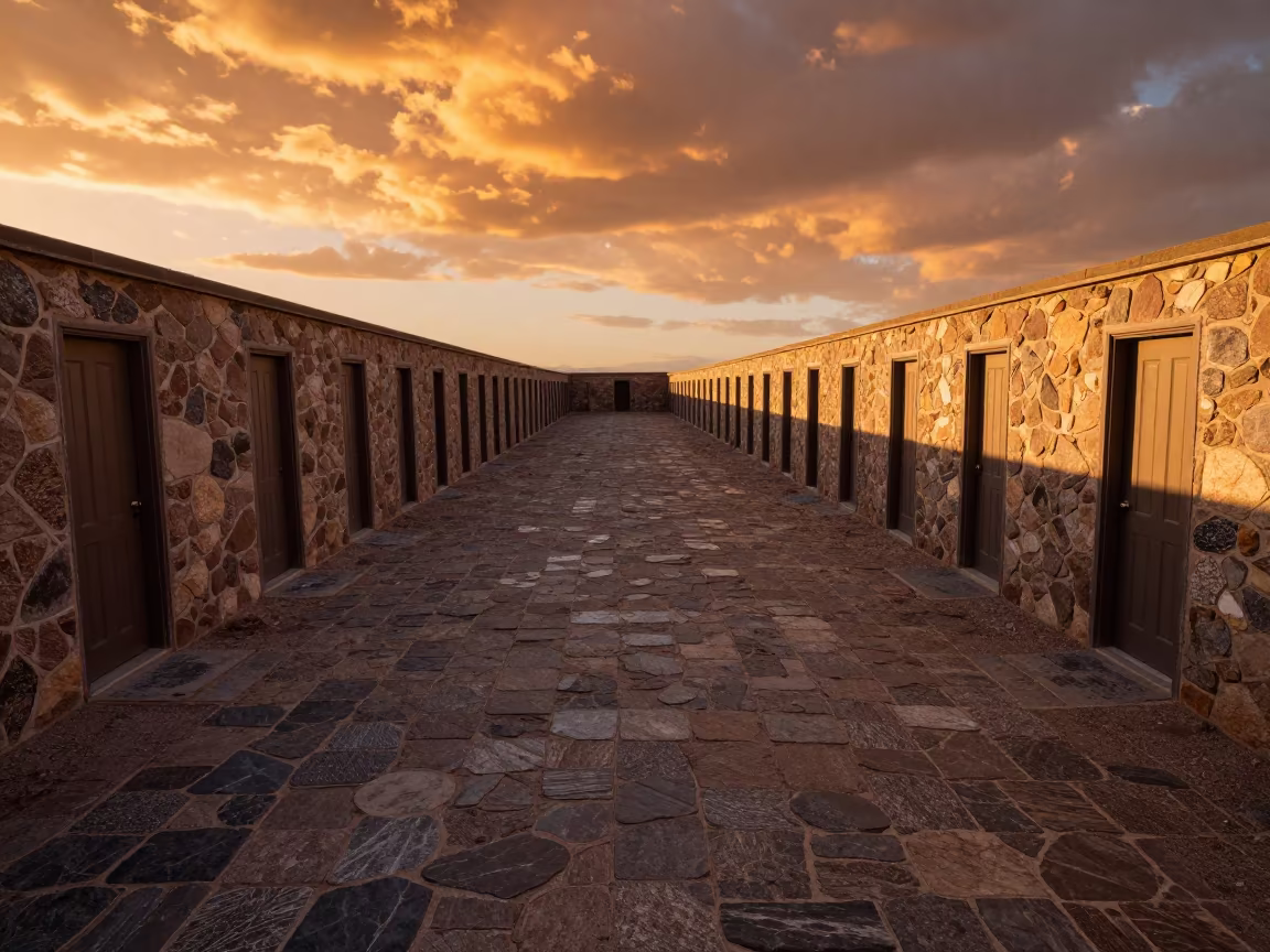 Desert Pavement Doors Before Sunset in near Phoenix