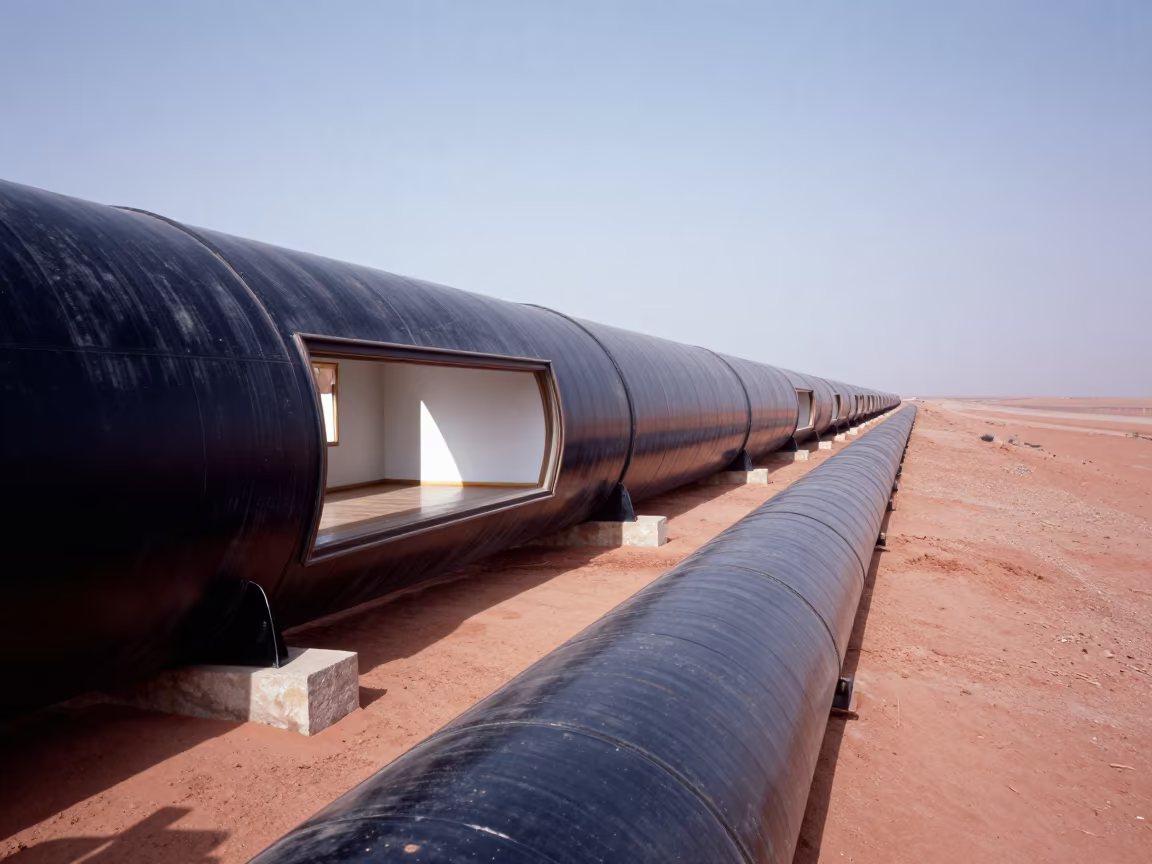 Desert Pipeline Window Looking Indoors in along a dam spillway in Iran