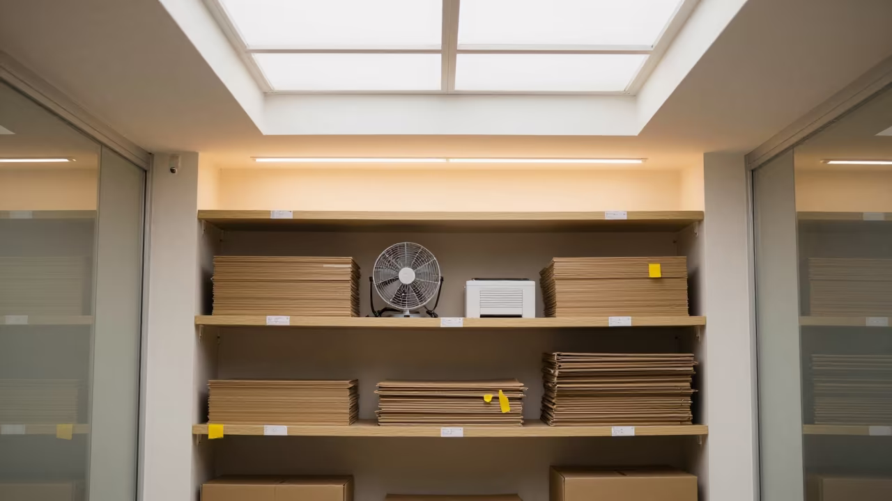 Desk Fan Repair Shelf in Varanasi Coworking Space in inside a coworking floor near Varanasi