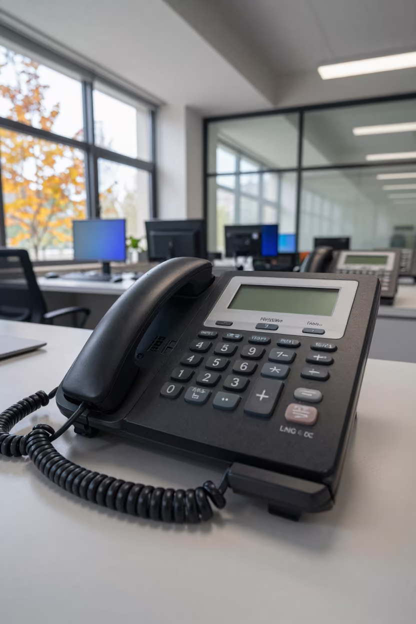 Desk Phone Spare Tray Hangzhou Operations Center in in an operations center under monitor glow in Hangzhou