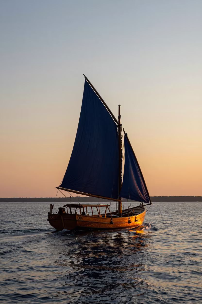 Dhow Sailing Near Boston at Sunset in near Boston