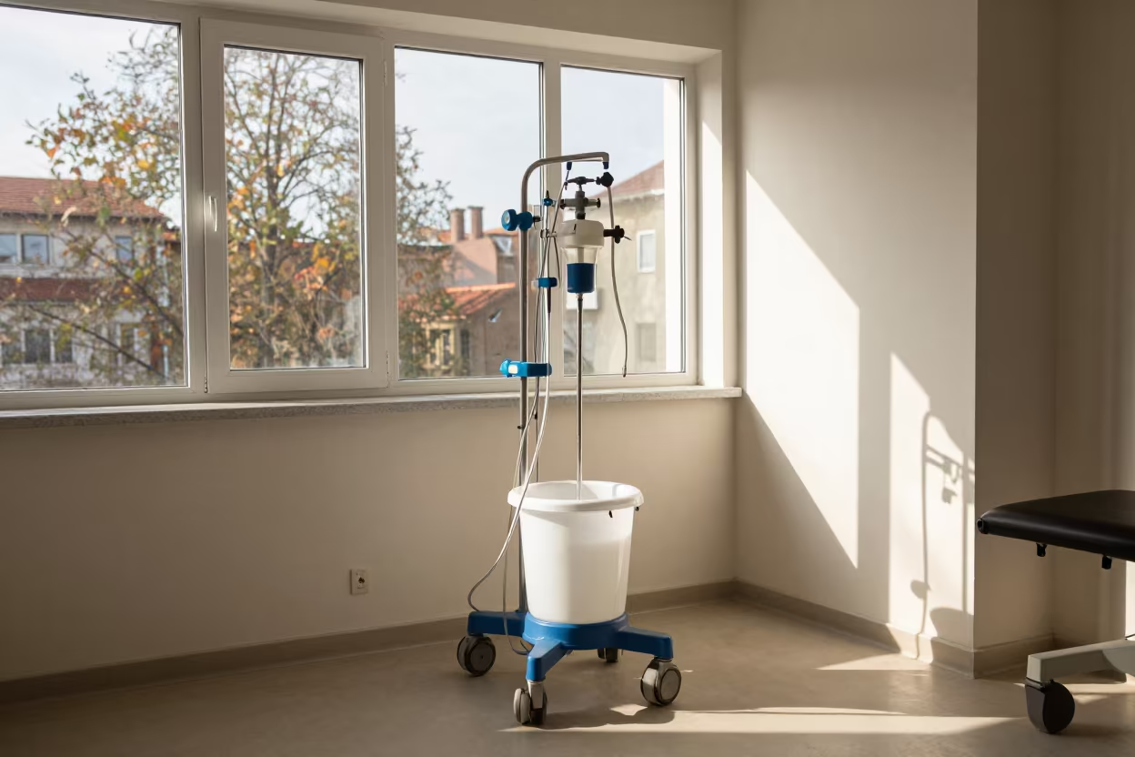 Dialysis Prime Bucket Stand in Ankara Rehab Gym in inside a rehabilitation gym in Ankara