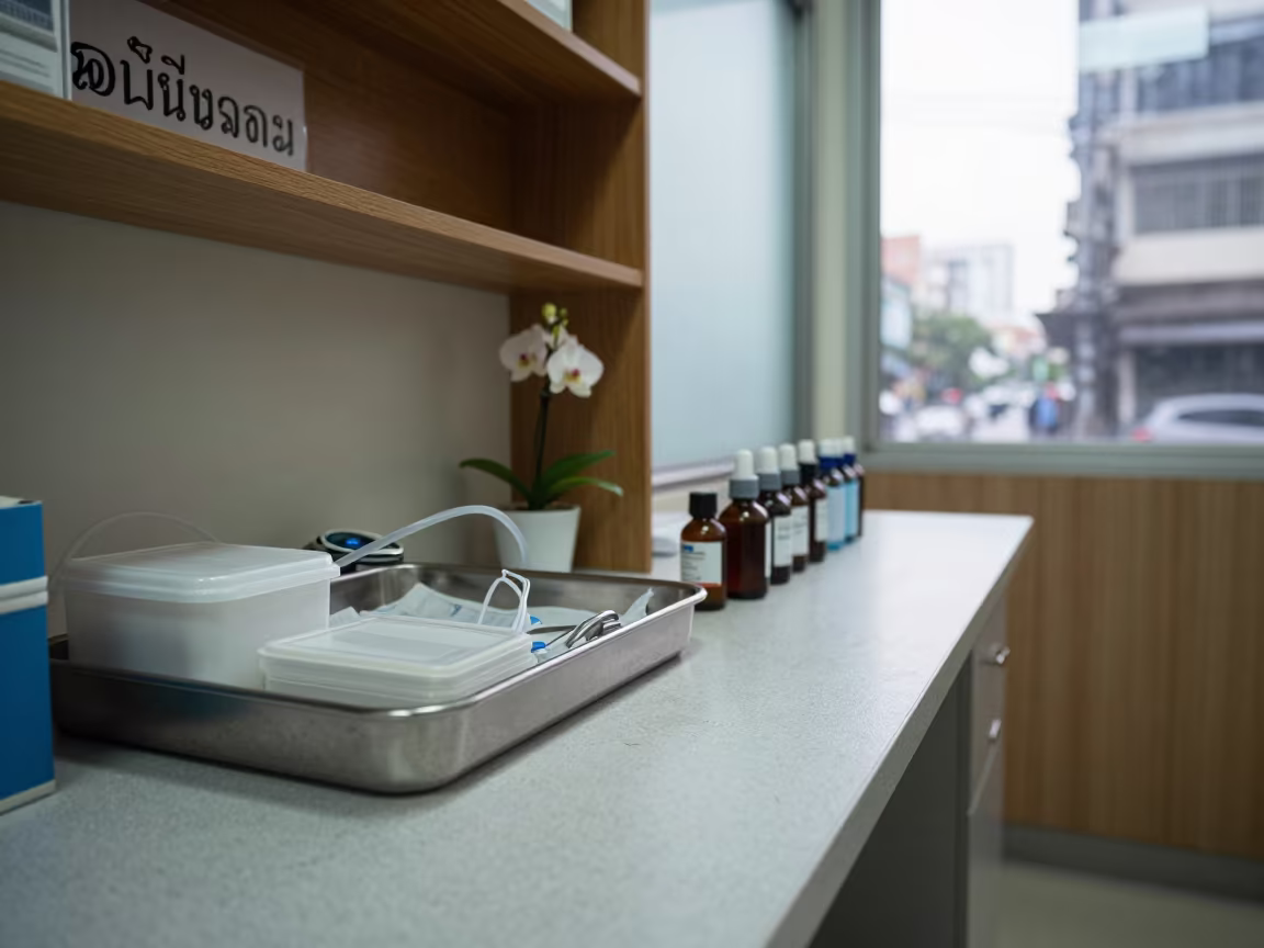 Dialysis Supply Bay in Bangkok Nurse Station in at a nurse station work surface in Chinatown, Bangkok